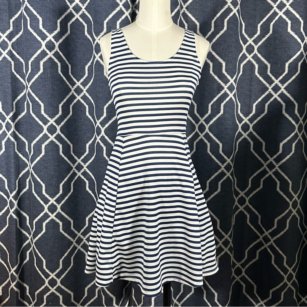 White and Blue Striped Dress